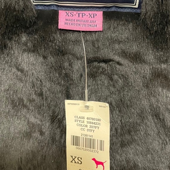 NWT Victorias Secret Love Pink Hoodie Faux Fur Lined Y2K Sequin Bling 2011 XS - Picture 10 of 14